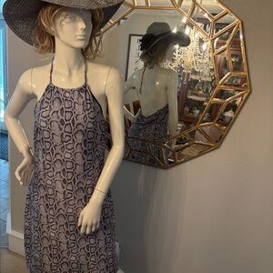 NO BOUNDARIES grey/black animal print halter dress EUC size 15 juniors XL